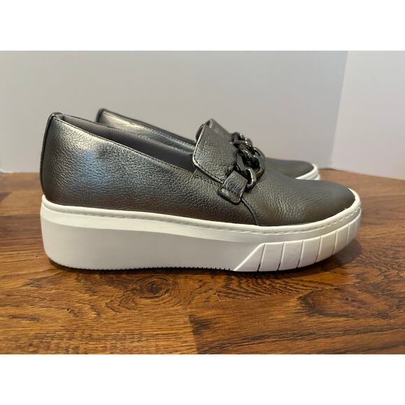 Naturalizer Women's Daphne Leather Platform Loafers - Gunmetal Size 10 Modern - Picture 2 of 11